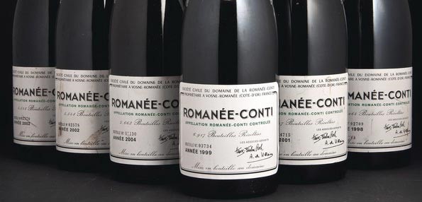 Domaine de la Romanée-Conti, Romanée - Conti Grand Cru, 1945 – ceny wina sięgnęły 558,000 USD.